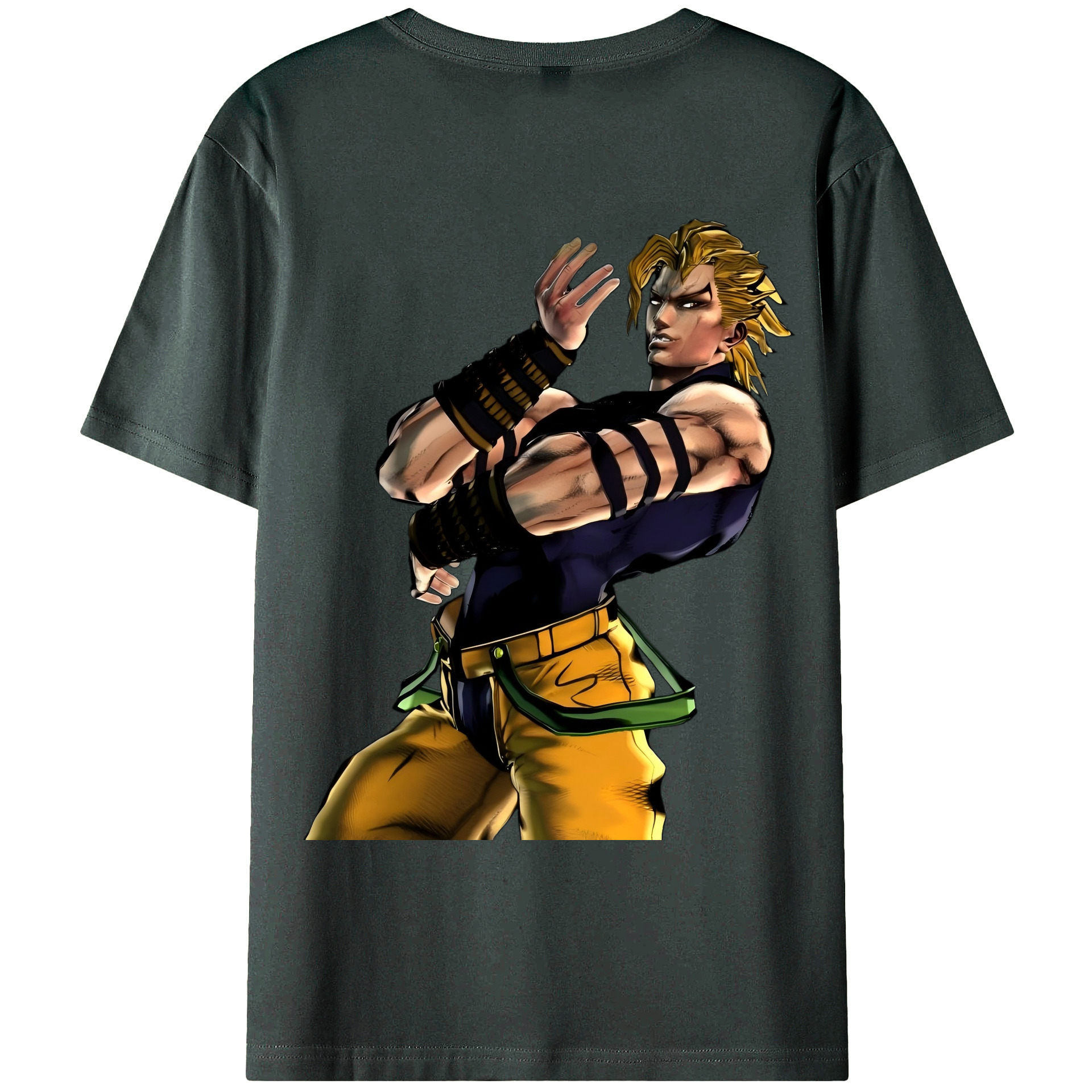 （画像用） ジョジョの奇妙な冒険 ディオ?ブランドー JoJo's Bizarre Adventure Dio Brando 綿100％ メンズ半袖Tシャツ（バックプリント） 通気性